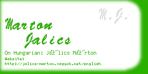 marton jalics business card